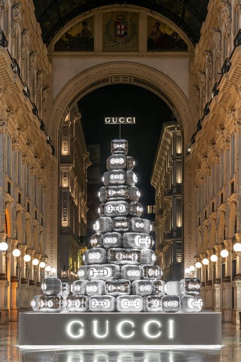 A Look at the Gucci Christmas Tree in Milan, Which Is Not a Tree 